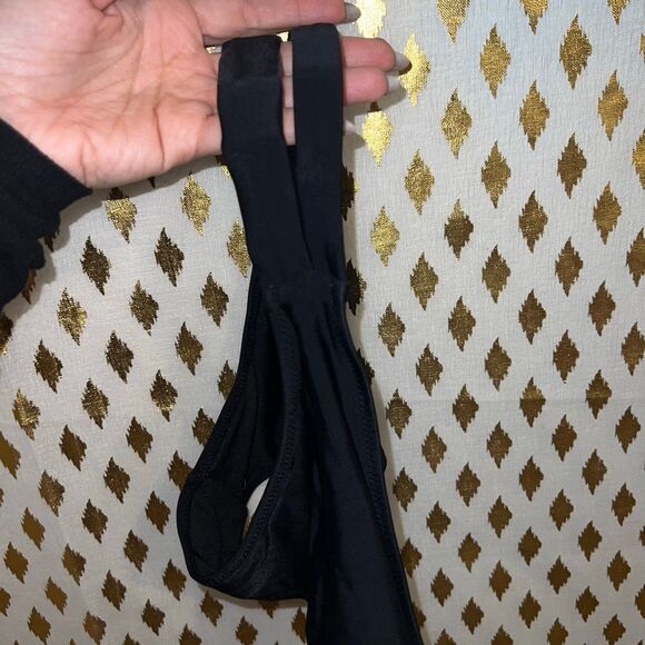 Shade & shore Women's black Strappy Side Cheeky Bikini Bottom size M - Picture 7 of 7